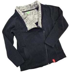 APPLE Clothing "BEATLES" FLEECE Zip Jacket,Blk/Wht, Women's Medium (listing as)